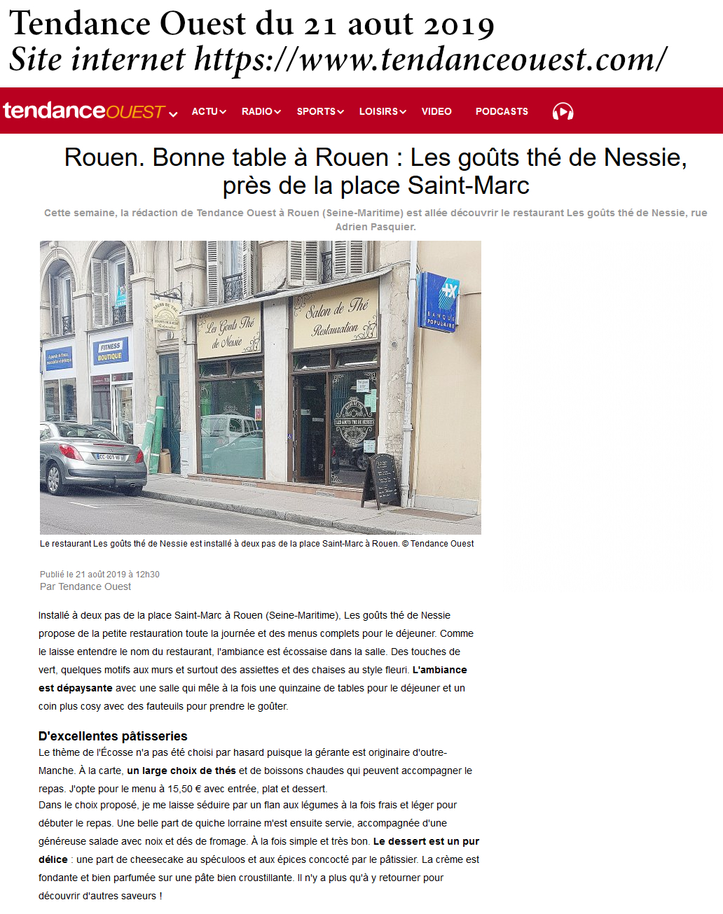Tendance Ouest